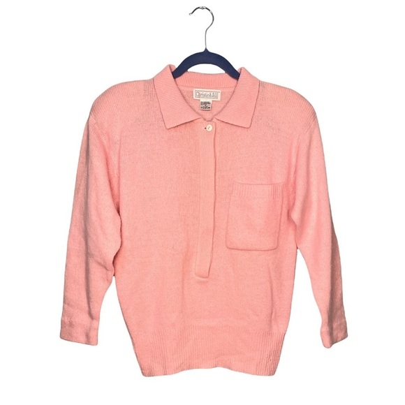 Vintage Christie Jill Pull-On Sweater Powder Pink Medium Lambswool Angora Blend - Picture 8 of 8